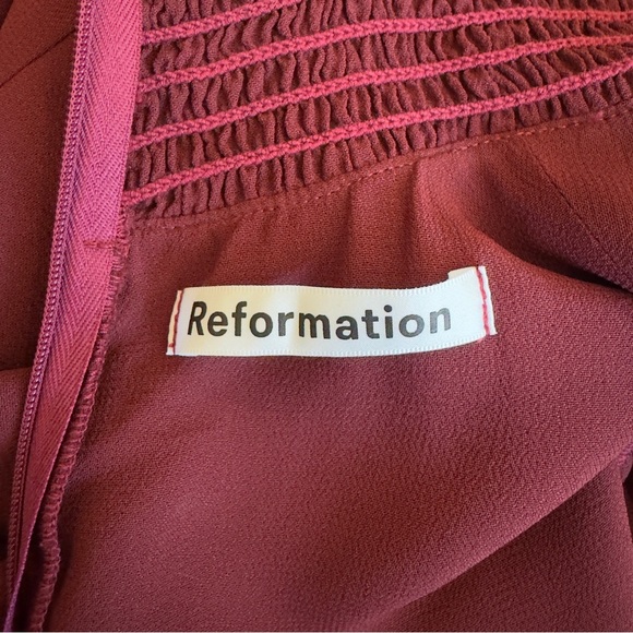 Reformation Stevie Long Sleeve Smock Neckline Midi Dress Brand New 0 - Picture 7 of 14